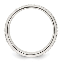 Sterling Silver Polished Oxidized Patterned Men's Ring