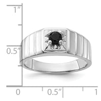 Sterling Silver Rhodium-plated Black Onyx Men's Ring