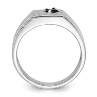 Sterling Silver Rhodium-plated Black Onyx Signet Men's Ring