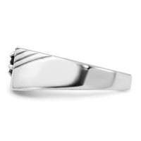 Sterling Silver Rhodium-plated Black Onyx Signet Men's Ring