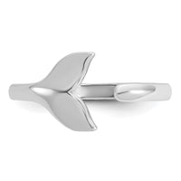Sterling Silver Rh-plated Polished Whale Tail Ring