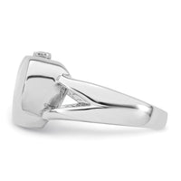 Sterling Silver Rhodium-plated Polished Heart Ash Holder Ring