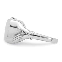 Sterling Silver RH-plated Polished Claddagh Heart Ash Holder Ring