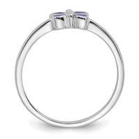 Sterling Silver RH-pltd Purple Enamel Butterfly Size 4 Ring