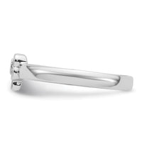 Sterling Silver Rhodium-plated Children's CZ Enamel Bow Ring