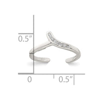 Sterling Silver Polished CZ Toe Ring