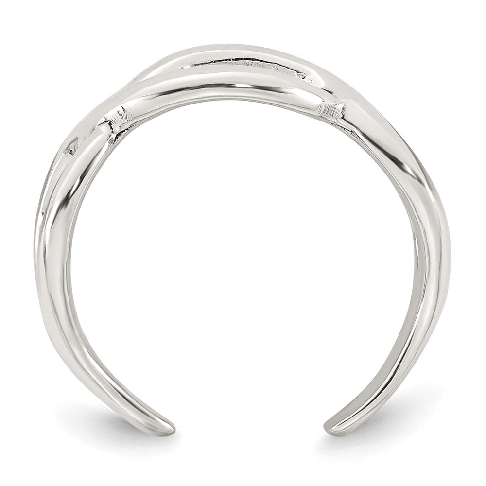 Sterling Silver Polished Criss Cross Adjustable Toe Ring