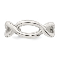 Sterling Silver Polished Criss Cross Adjustable Toe Ring