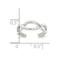 Sterling Silver Polished Criss Cross Adjustable Toe Ring