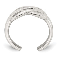 Sterling Silver Polished Knot Infinity Adjustable Toe Ring