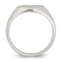 Sterling Silver Polished CZ Heart Signet Ring