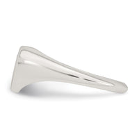 Sterling Silver Polished CZ Heart Signet Ring