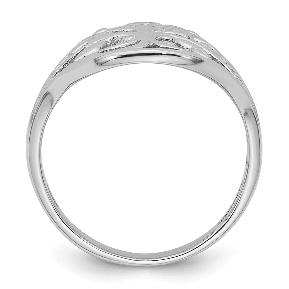 Sterling Silver Rhodium-plated Polish Tree of Life Ring