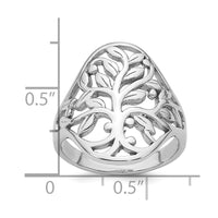 Sterling Silver Rhodium-plated Polish Tree of Life Ring