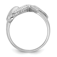 Sterling Silver Rhodium-plated Polished Sea Shell with Starfish Ring