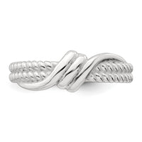 Sterling Silver Polished and Twisted Fancy Ring