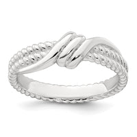 Sterling Silver Polished and Twisted Fancy Ring