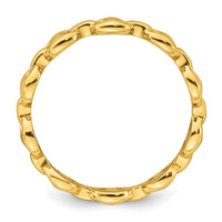 Sterling Silver Gold-tone Polished Puffed Mariner Link Ring