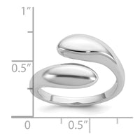 Sterling Silver Rhodium-plated Polished Open Bypass Ring