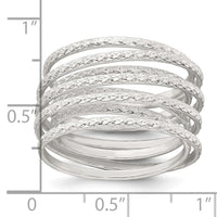 Sterling Silver Textured Wrapped SpRing Stacked Flexible Ring