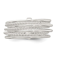 Sterling Silver Polished and Twisted Multi Band Ring
