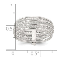 Sterling Silver Polished and Twisted Multi Band Ring