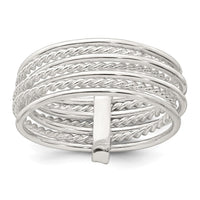 Sterling Silver Polished and Twisted Multi Band Ring
