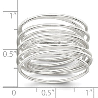 Sterling Silver Polished Multi Band Flexible Ring