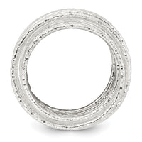 Sterling Silver Textured Multi Band Flexible Ring