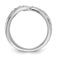 Sterling Silver Rhodium-plated CZ Multi Row Ring