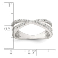 Sterling Silver Polished Fancy CZ Ring