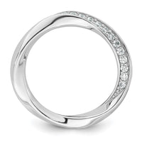 Sterling Silver Rhodium-plated Polished and Twisted CZ Ring