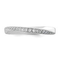 Sterling Silver Rhodium-plated Polished and Twisted CZ Ring