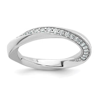 Sterling Silver Rhodium-plated Polished and Twisted CZ Ring