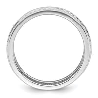 Sterling Silver Rhodium-plated Polished 6.5mm CZ Ring