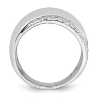 Sterling Silver Rhodium-plated Polished Fancy CZ Ring