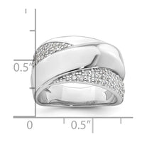 Sterling Silver Rhodium-plated Polished Fancy CZ Ring