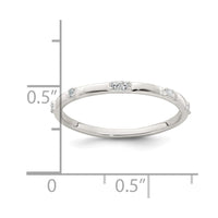 Sterling Silver Polished CZ Ring