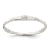Sterling Silver Polished CZ Ring