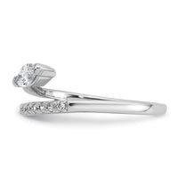 Sterling Silver Rhodium-plated Polished Fancy CZ Ring
