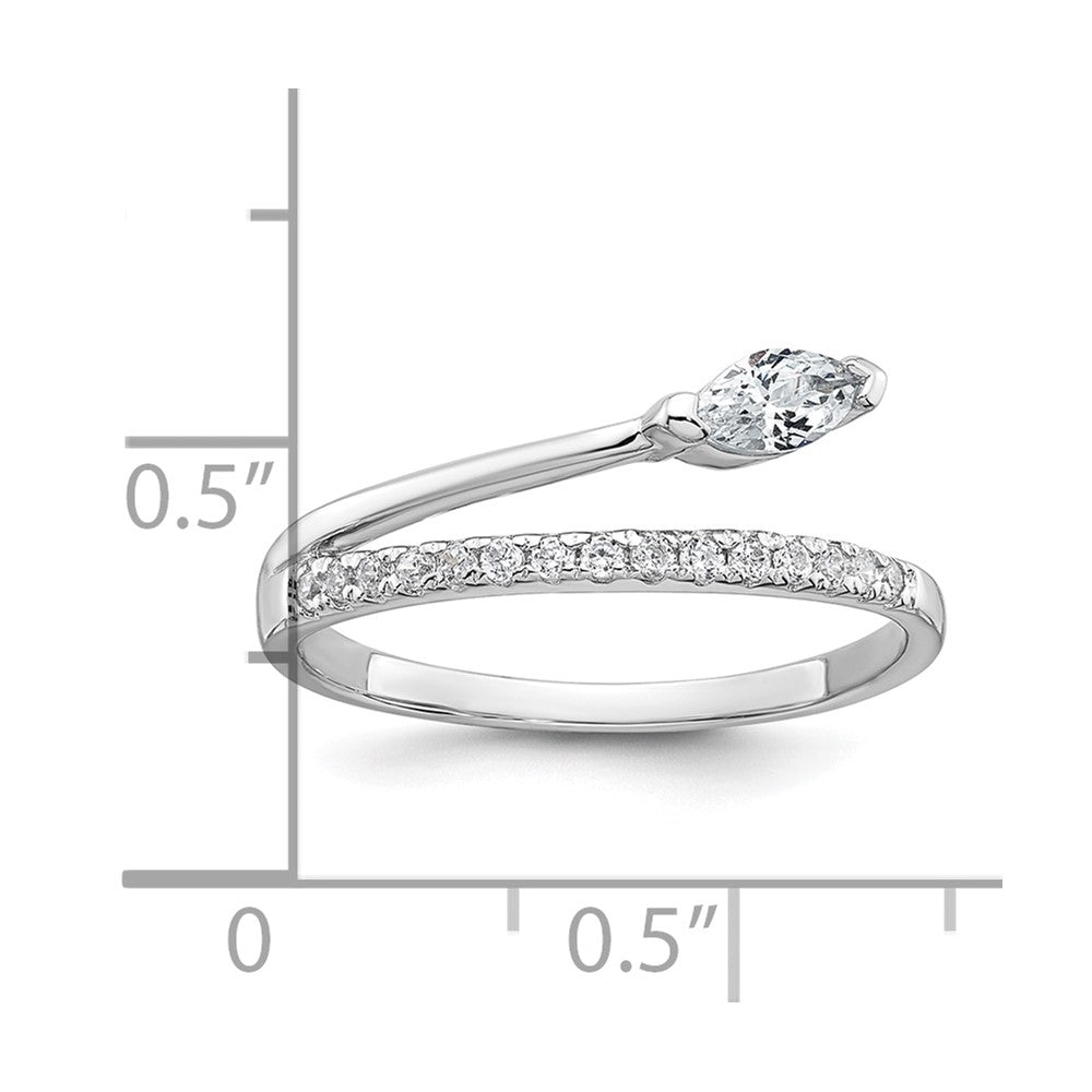 Sterling Silver Rhodium-plated Polished Fancy CZ Ring