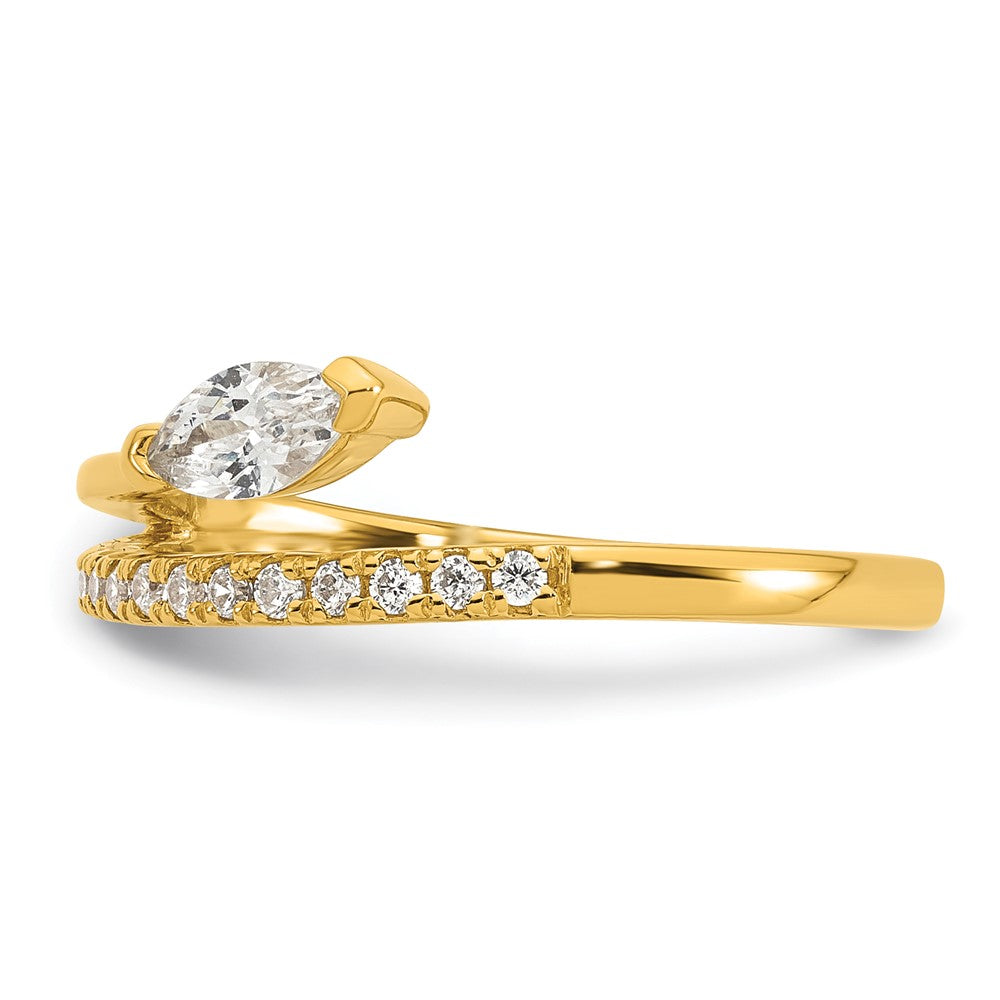 Sterling Silver Gold-plated Polished Fancy CZ Ring
