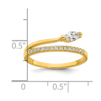 Sterling Silver Gold-plated Polished Fancy CZ Ring