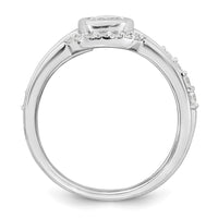 Sterling Silver Rhodium-plated Polished Teardrop CZ 3 Ring Set