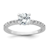 Sterling Silver Rhodium-plated Polished CZ Engagement Ring Set