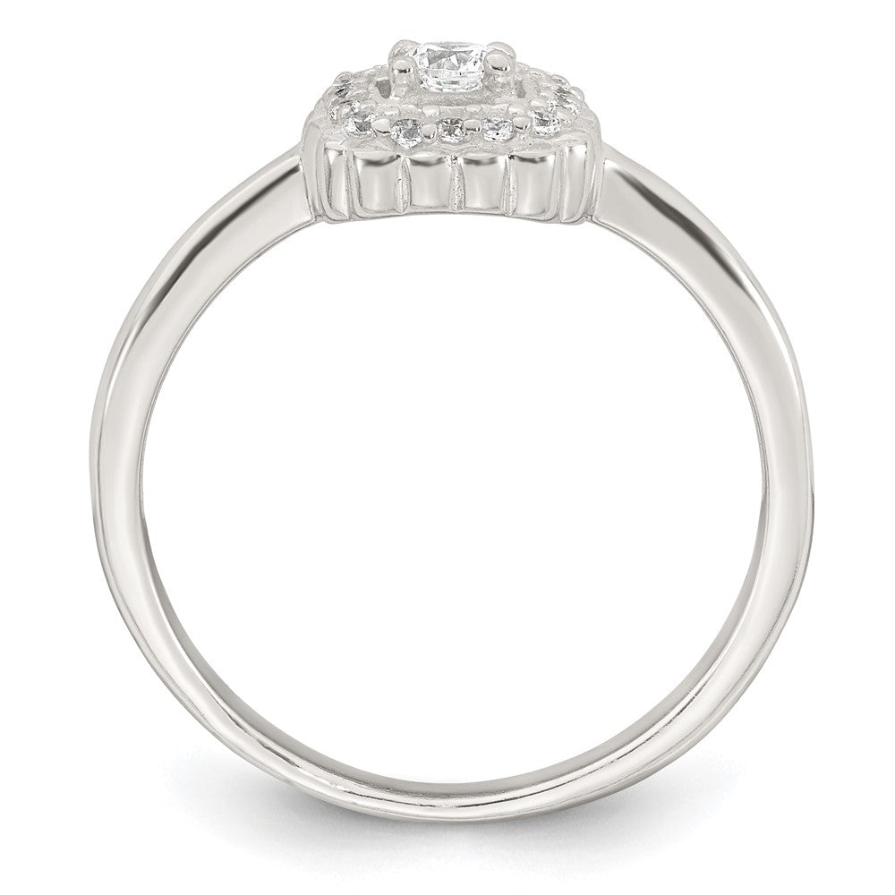Sterling Silver Polished Halo CZ Ring