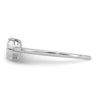 Sterling Silver Rhodium-plated Polished Pave CZ Circle Ring
