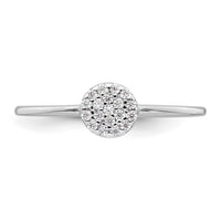 Sterling Silver Rhodium-plated Polished Pave CZ Circle Ring