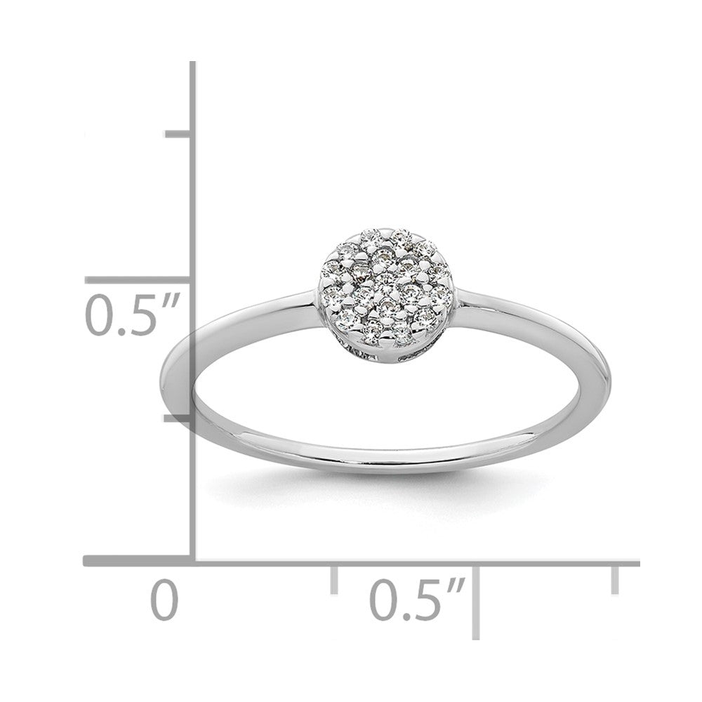 Sterling Silver Rhodium-plated Polished Pave CZ Circle Ring