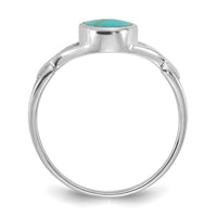 Sterling Silver Rhodium-plated Polished Reconstituted Turquoise Ring